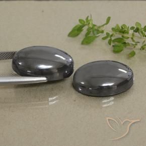 أحجار هيماتيت حجر الدم رمادة أسود طبيعية، قصة بيضاوى، غير شفاف، وزنها 55.52 قيراط