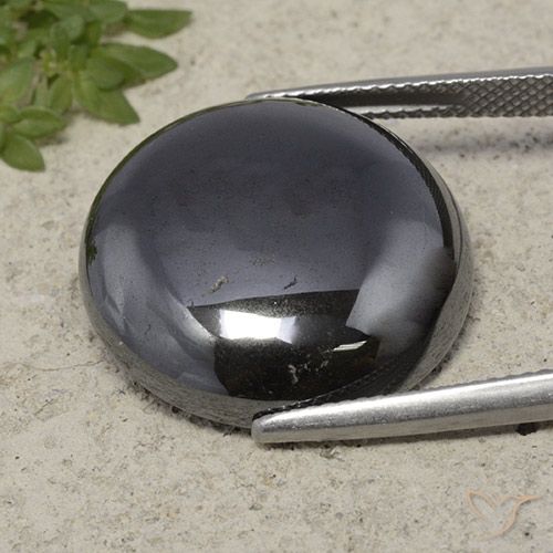 33.63ct طبيعي رمادي غامق هيماتيت حجر الدم, دائري, غير شفاف