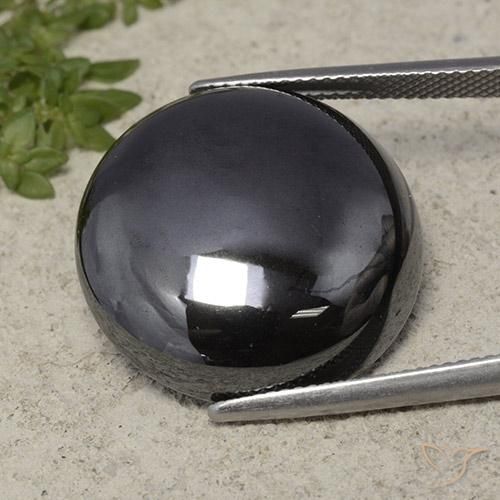 41.15ct طبيعي رمادة أسود هيماتيت حجر الدم, دائري, غير شفاف