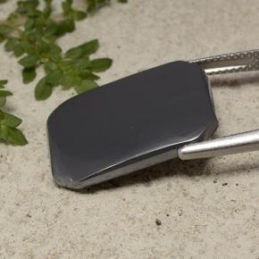 هيماتيت حجر الدم رمادة أسود طبيعي، قص الزمرد، 19.27 قيراط، غير شفاف