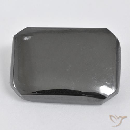 19.55ct طبيعي رمادى فضى هيماتيت حجر الدم, قص الزمرد, غير شفاف