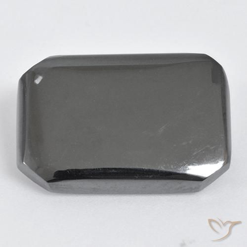 19.94ct طبيعي رمادى متوسط هيماتيت حجر الدم, قص الزمرد, غير شفاف