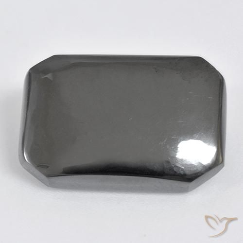 21.90ct طبيعي رمادى متوسط هيماتيت حجر الدم, قص الزمرد, غير شفاف