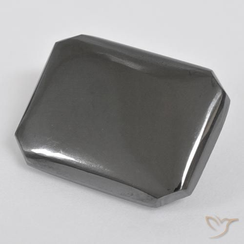 19.67ct طبيعي رمادى متوسط هيماتيت حجر الدم, قص الزمرد, غير شفاف