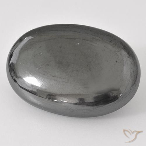 31.18ct طبيعي رمادى متوسط هيماتيت حجر الدم, بيضوي, غير شفاف