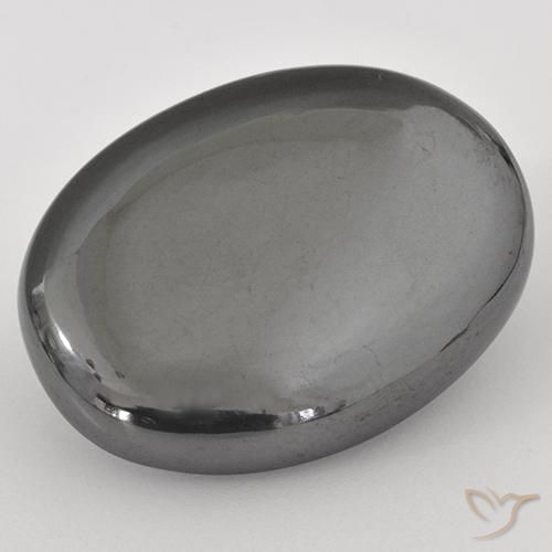 35.44ct طبيعي رمادى متوسط هيماتيت حجر الدم, بيضوي, غير شفاف