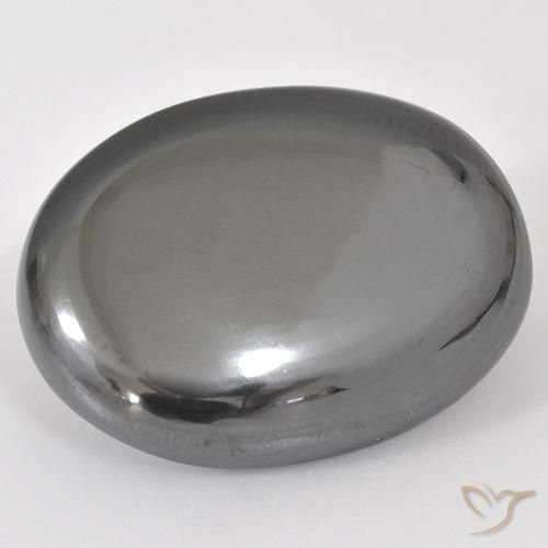 38.86ct طبيعي رمادى متوسط هيماتيت حجر الدم, بيضوي, غير شفاف