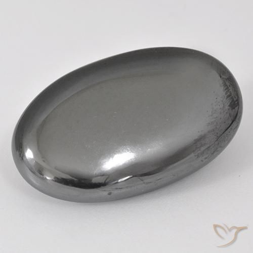 27.13ct طبيعي رمادى متوسط هيماتيت حجر الدم, بيضوي, غير شفاف