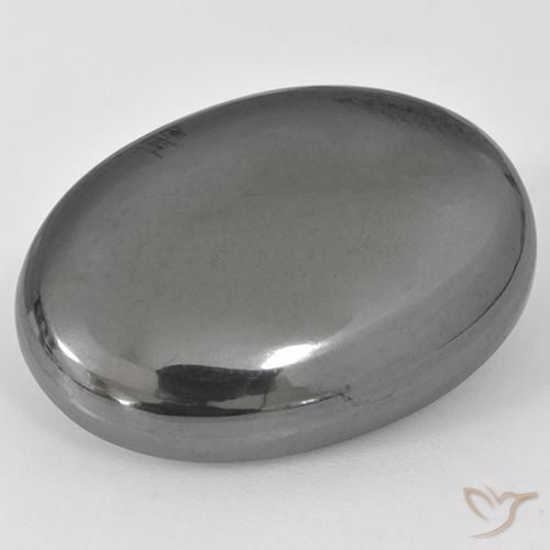 32.02ct طبيعي رمادى متوسط هيماتيت حجر الدم, بيضوي, غير شفاف