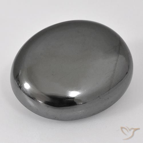 25.50ct طبيعي رمادى فضى هيماتيت حجر الدم, بيضوي, غير شفاف