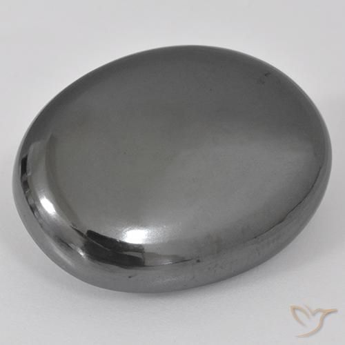 38.87ct طبيعي رمادى فضى هيماتيت حجر الدم, بيضوي, غير شفاف