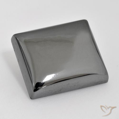 30.37ct طبيعي رمادى فضى هيماتيت حجر الدم, باجيت, غير شفاف