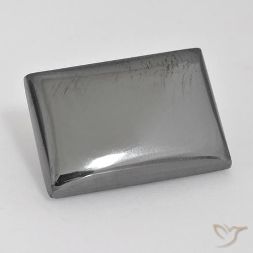 20.24ct طبيعي رمادى فضى هيماتيت حجر الدم, باجيت, غير شفاف