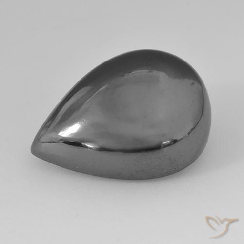 31.32ct طبيعي رمادى هيماتيت حجر الدم, شكل الكمثرى, غير شفاف