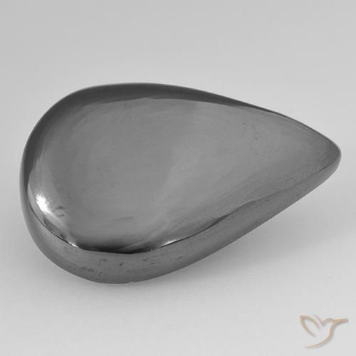 26.52ct طبيعي رمادى متوسط هيماتيت حجر الدم, شكل الكمثرى, غير شفاف