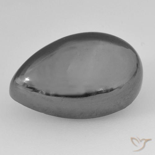 14.37ct طبيعي رمادى متوسط هيماتيت حجر الدم, شكل الكمثرى, غير شفاف