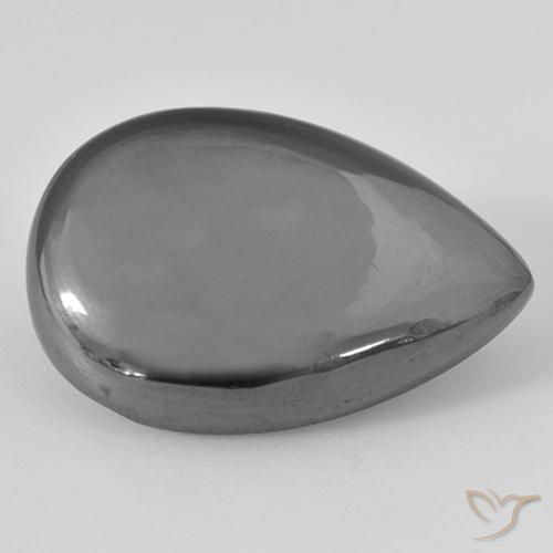 29.68ct طبيعي رمادى متوسط هيماتيت حجر الدم, شكل الكمثرى, غير شفاف