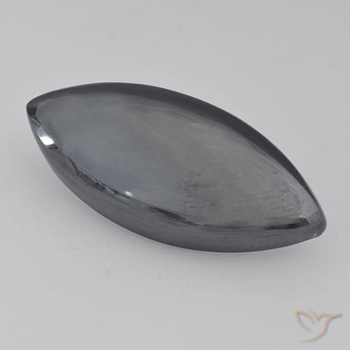 24.18ct طبيعي رمادى فضى هيماتيت حجر الدم, ماركيز, غير شفاف