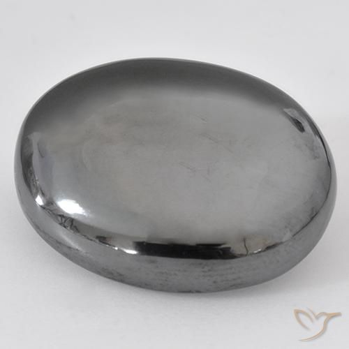 38.37ct طبيعي رمادى متوسط هيماتيت حجر الدم, بيضوي, غير شفاف