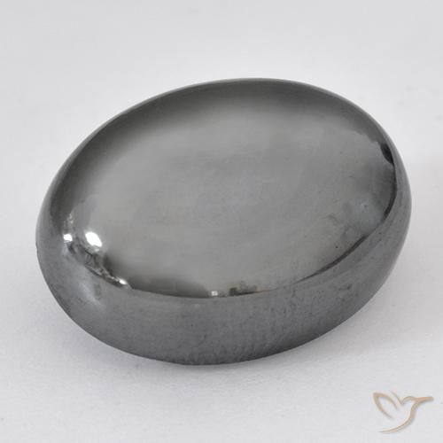 29.40ct طبيعي رمادى متوسط هيماتيت حجر الدم, بيضوي, غير شفاف