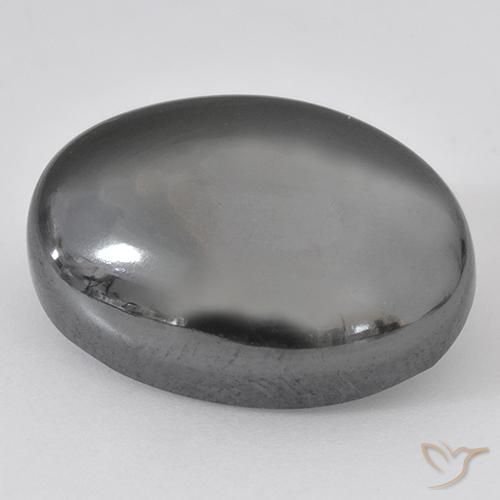 33.07ct طبيعي رمادى فضى هيماتيت حجر الدم, بيضوي, غير شفاف