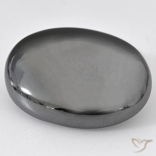37.56ct طبيعي رمادى متوسط هيماتيت حجر الدم, بيضوي, غير شفاف