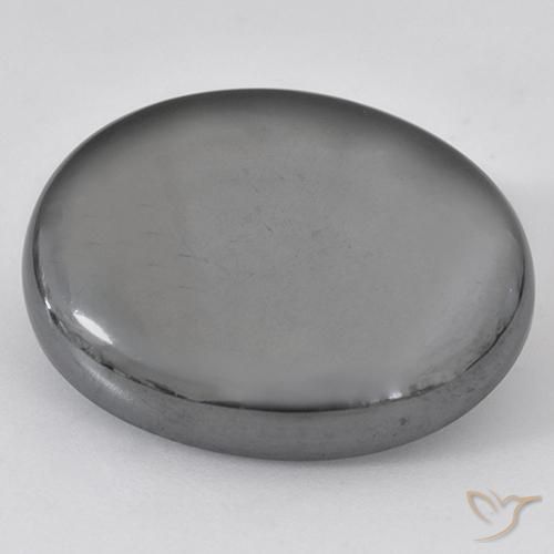 33.59ct طبيعي رمادى فضى هيماتيت حجر الدم, بيضوي, غير شفاف