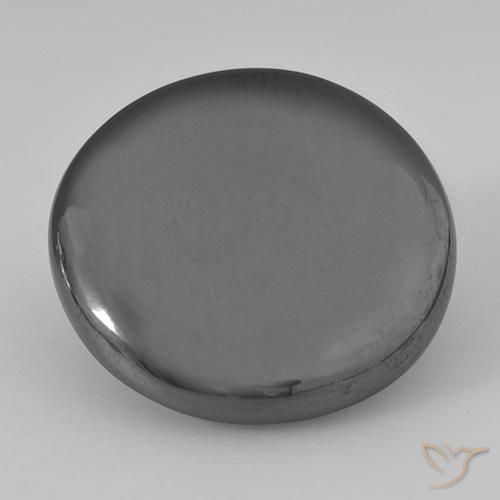 33.19ct طبيعي رمادى متوسط هيماتيت حجر الدم, دائري, غير شفاف