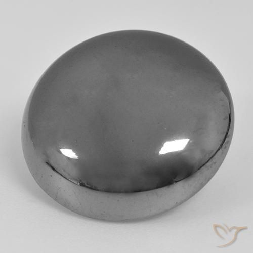 39.41ct طبيعي رمادى متوسط هيماتيت حجر الدم, دائري, غير شفاف