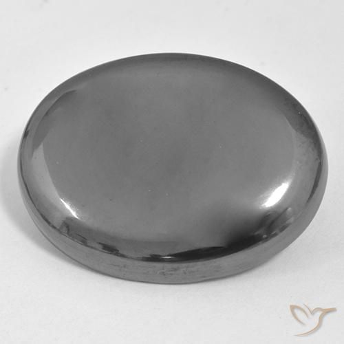 35.72ct طبيعي رمادى فضى هيماتيت حجر الدم, بيضوي, غير شفاف
