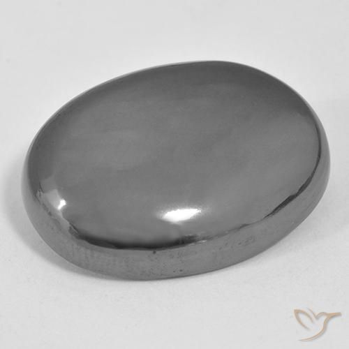 38.02ct طبيعي رمادى متوسط هيماتيت حجر الدم, بيضوي, غير شفاف