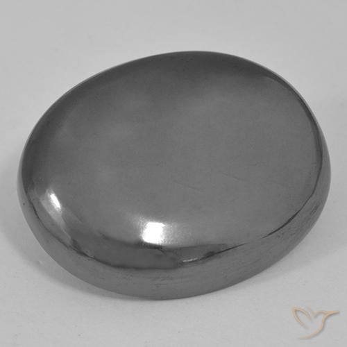 35.61ct طبيعي رمادى متوسط هيماتيت حجر الدم, بيضوي, غير شفاف