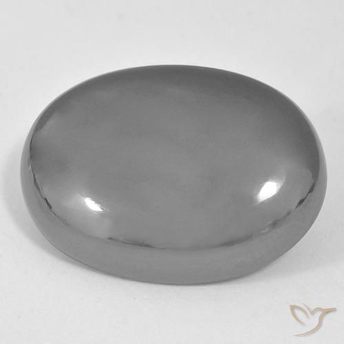 36.77ct طبيعي رمادى فضى هيماتيت حجر الدم, بيضوي, غير شفاف