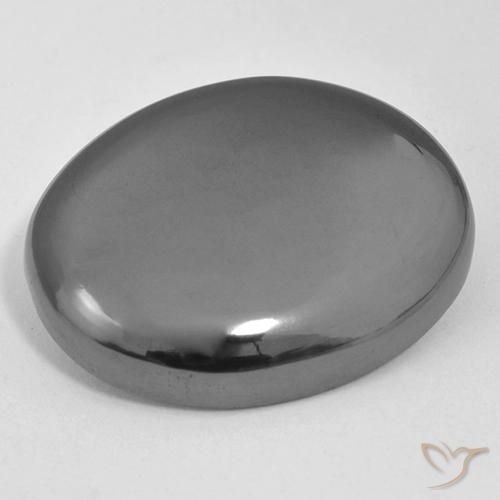 37.30ct طبيعي رمادى متوسط هيماتيت حجر الدم, بيضوي, غير شفاف