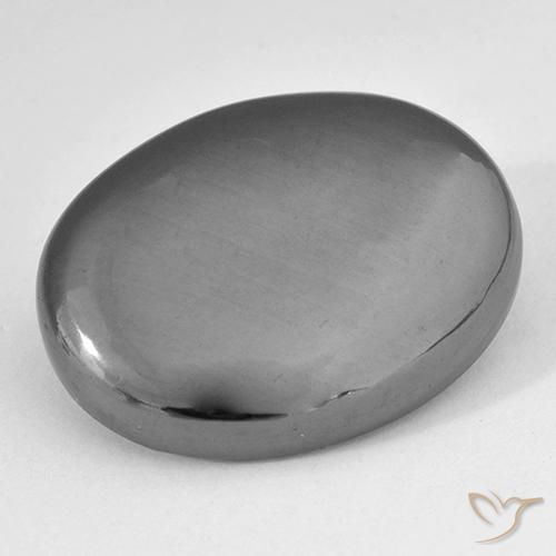 29.51ct طبيعي رمادى متوسط هيماتيت حجر الدم, بيضوي, غير شفاف