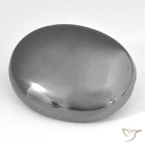 34.11ct طبيعي رمادى متوسط هيماتيت حجر الدم, بيضوي, غير شفاف