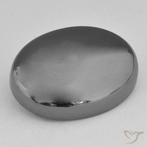 31.44ct طبيعي رمادى فضى هيماتيت حجر الدم, بيضوي, غير شفاف