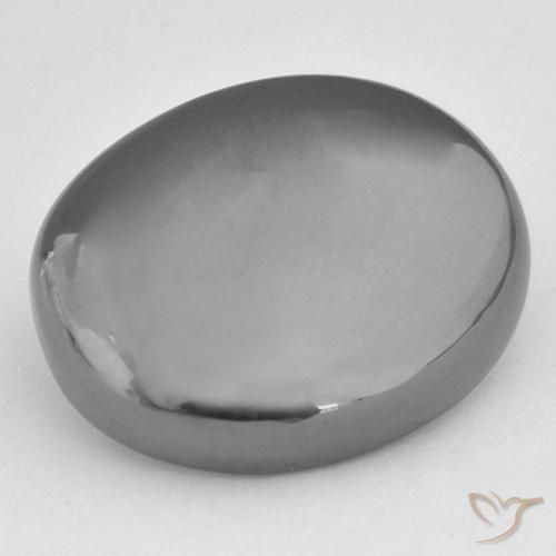 33.52ct طبيعي رمادى متوسط هيماتيت حجر الدم, بيضوي, غير شفاف