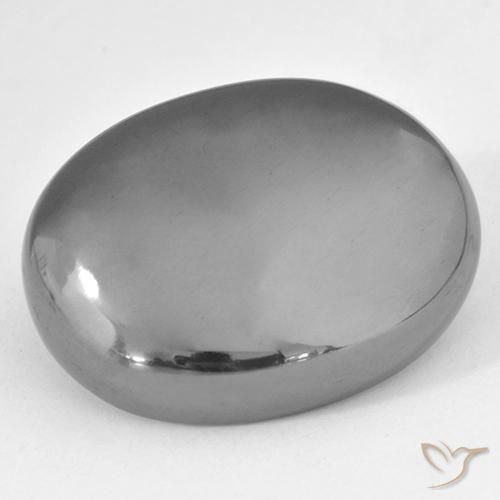 46.22ct طبيعي رمادى متوسط هيماتيت حجر الدم, بيضوي, غير شفاف