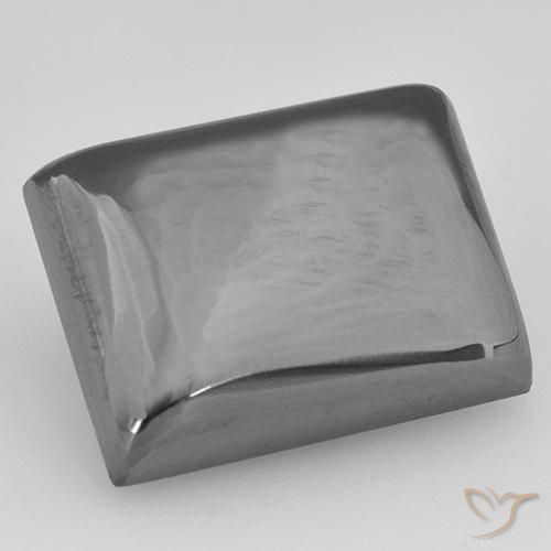 22.63ct طبيعي رمادى فضى هيماتيت حجر الدم, باجيت, غير شفاف