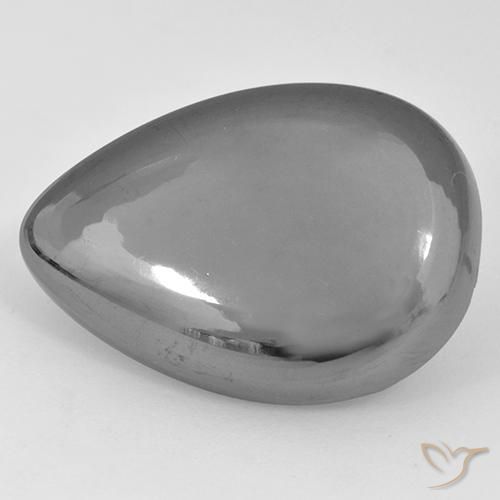 33.60ct طبيعي رمادى فضى هيماتيت حجر الدم, شكل الكمثرى, غير شفاف