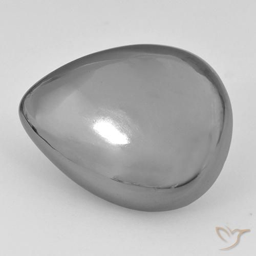 26.63ct طبيعي رمادى فضى هيماتيت حجر الدم, شكل الكمثرى, غير شفاف