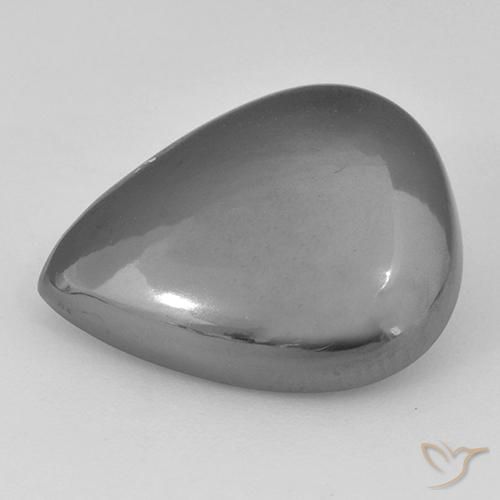 23.36ct طبيعي رمادى فضى هيماتيت حجر الدم, شكل الكمثرى, غير شفاف