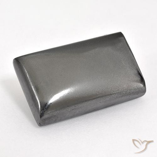 14.67ct طبيعي رمادى متوسط هيماتيت حجر الدم, باجيت, غير شفاف
