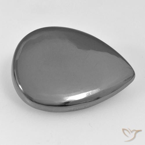 20.45ct طبيعي رمادى متوسط هيماتيت حجر الدم, شكل الكمثرى, غير شفاف