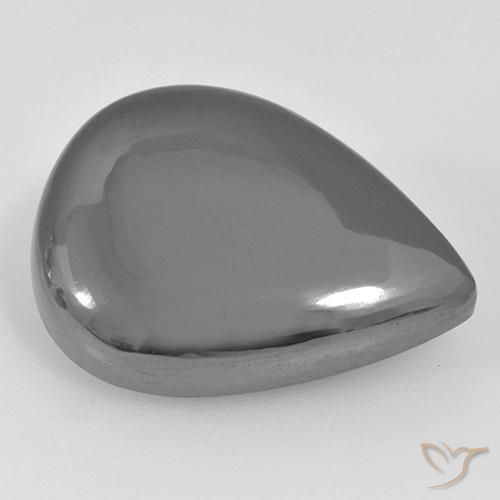 30.78ct طبيعي رمادى متوسط هيماتيت حجر الدم, شكل الكمثرى, غير شفاف