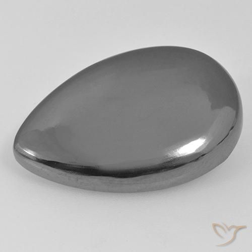 28.79ct طبيعي رمادى متوسط هيماتيت حجر الدم, شكل الكمثرى, غير شفاف