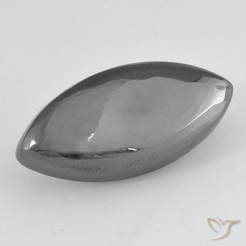 16.07ct طبيعي رمادى متوسط هيماتيت حجر الدم, ماركيز, غير شفاف