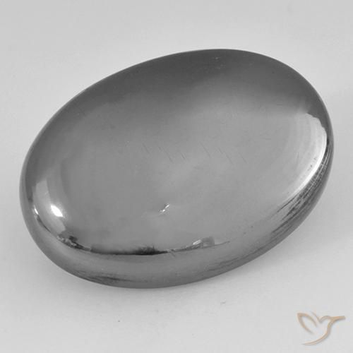 36.25ct طبيعي رمادى فضى هيماتيت حجر الدم, بيضوي, غير شفاف