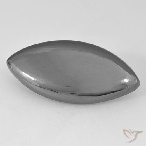 16.63ct طبيعي رمادى فضى هيماتيت حجر الدم, ماركيز, غير شفاف